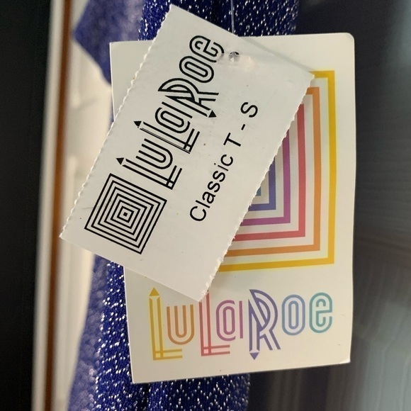 Lularoe Woman’s Shirt, Blue With Silver Thread, Small. - Picture 5 of 5